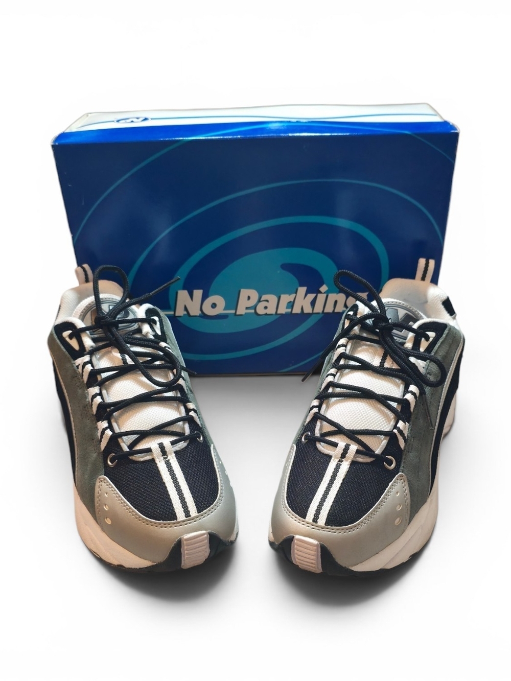 No Parking Men's Black, Gray & White Athletic Sneakers